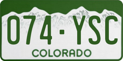 CO license plate 074YSC