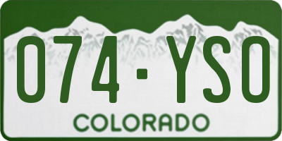CO license plate 074YSO