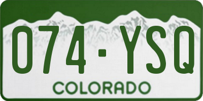 CO license plate 074YSQ