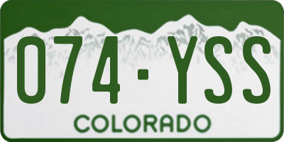 CO license plate 074YSS