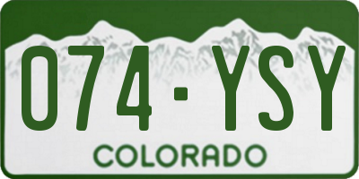 CO license plate 074YSY