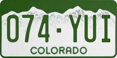 CO license plate 074YUI