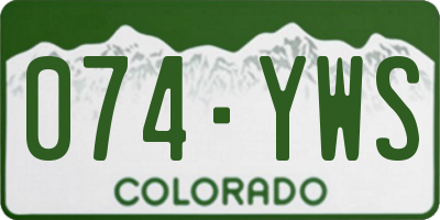 CO license plate 074YWS