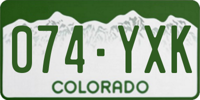 CO license plate 074YXK
