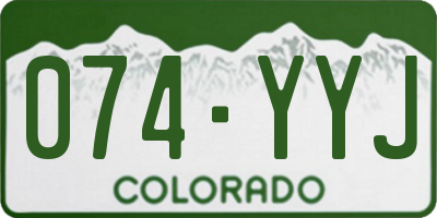 CO license plate 074YYJ
