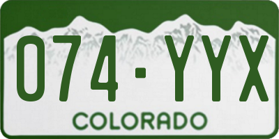 CO license plate 074YYX