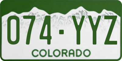 CO license plate 074YYZ