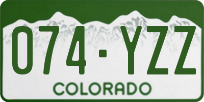 CO license plate 074YZZ
