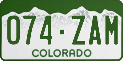 CO license plate 074ZAM