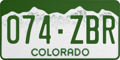 CO license plate 074ZBR