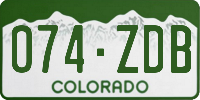CO license plate 074ZDB