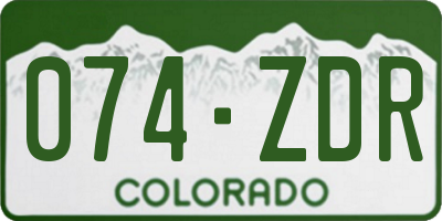 CO license plate 074ZDR