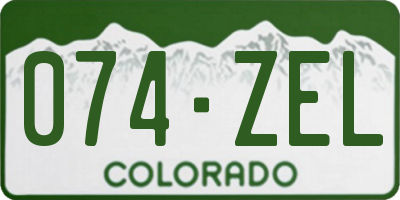CO license plate 074ZEL