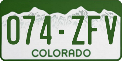 CO license plate 074ZFV