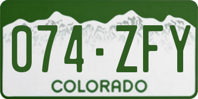 CO license plate 074ZFY