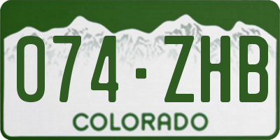 CO license plate 074ZHB
