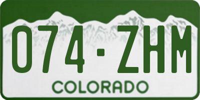 CO license plate 074ZHM