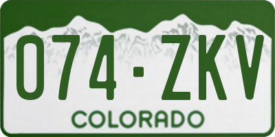 CO license plate 074ZKV