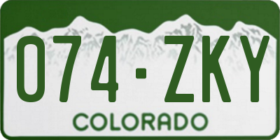CO license plate 074ZKY