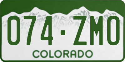 CO license plate 074ZMO