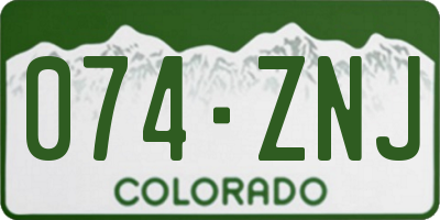 CO license plate 074ZNJ