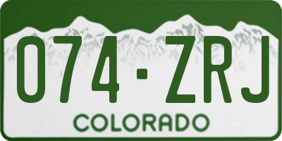 CO license plate 074ZRJ