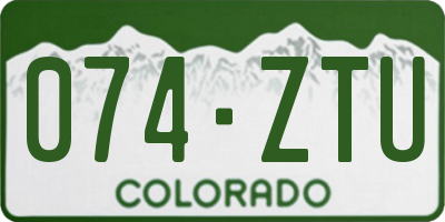 CO license plate 074ZTU