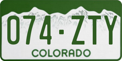 CO license plate 074ZTY