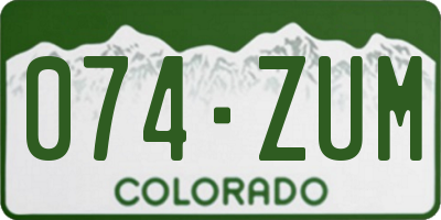 CO license plate 074ZUM