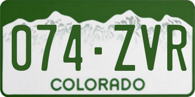 CO license plate 074ZVR