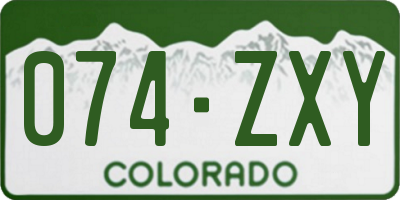CO license plate 074ZXY