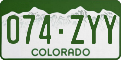 CO license plate 074ZYY