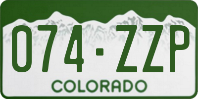 CO license plate 074ZZP