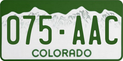 CO license plate 075AAC