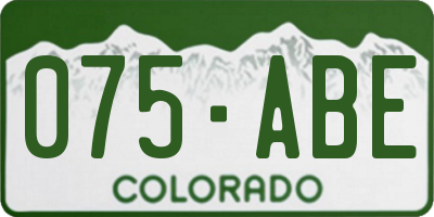 CO license plate 075ABE