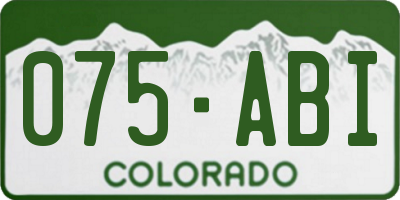 CO license plate 075ABI