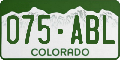 CO license plate 075ABL