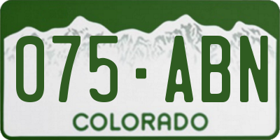 CO license plate 075ABN