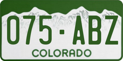 CO license plate 075ABZ