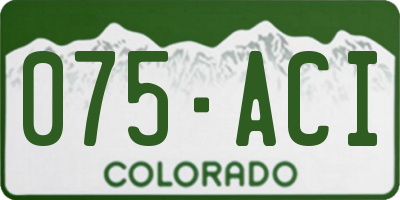 CO license plate 075ACI