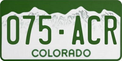 CO license plate 075ACR