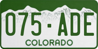 CO license plate 075ADE