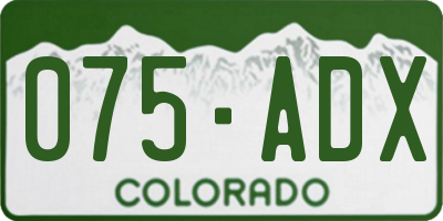 CO license plate 075ADX