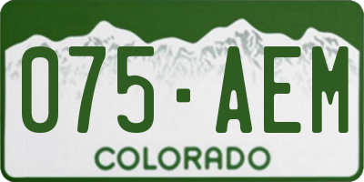 CO license plate 075AEM