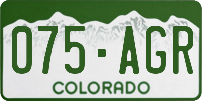 CO license plate 075AGR