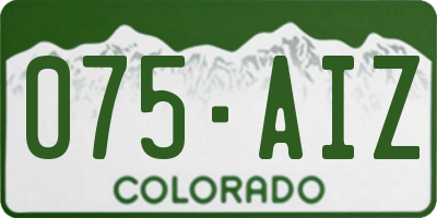 CO license plate 075AIZ