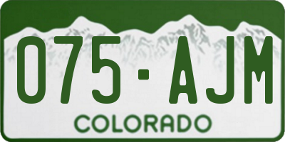 CO license plate 075AJM
