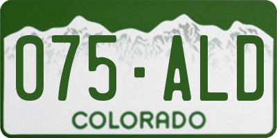 CO license plate 075ALD