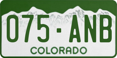 CO license plate 075ANB