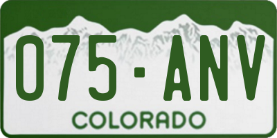 CO license plate 075ANV
